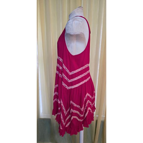 Free People Voile and Lace Trapeze Slip Blossom Pink‎ Dress Size small petite - Picture 2 of 6